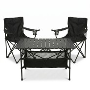 Комплект туристичний - стіл LEOBRO 93x55x50 см та 2 крісла Lite Black