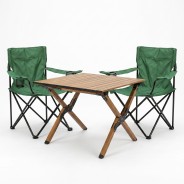 Комплект туристичний - стіл LEOBRO Camp M 59х59х38 см та 2 крісла Lite Green 