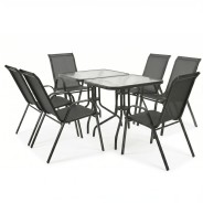 Комплект садових меблів LEOBRO Comfort Plus 6 крісел + 2 прямокутнх столика (LB-1053-2) 