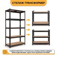 Набір стелажів 2 шт LEOBRO Premium Black  180 х 90 х 40 см, 175кг/полиця, 5 полиць (LB-R115X2)