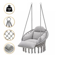 Підвісне плетене крісло-гойдалка LEOBRO Boho Deluxe Pro XL 80 см Grey (LB-1144)