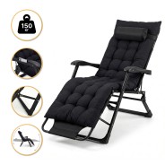 УЦІНКА! Розкладне крісло ліжко з подушкою LEOBRO Чорний (LB-FCB-G1-BLK)