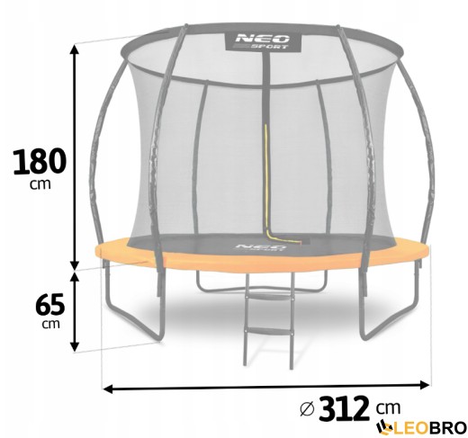 Батут Neo-Sport Premium 312 см с внутренней сеткой (NS-10C201) - 3