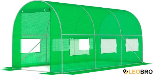 Садова теплиця з вікнами FunFit Garden 9m2 = 450*200*200 (Зелена) (1558) - 4