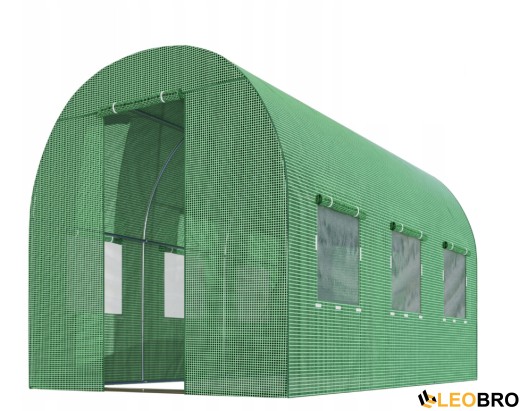 Садовая теплица с окнами Plonos 6m2 Зеленая = 200х300х200 см (4910-A) - 2
