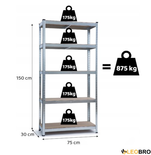 Стелаж FunFit 150 х 75 х 30 см (3266) - 8