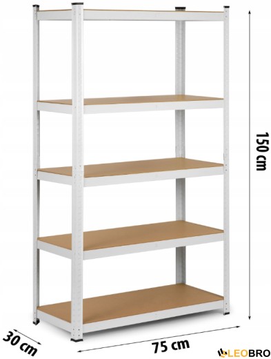 Стелаж Humberg White 150 х 75 х 30 см (HR-841) - 2