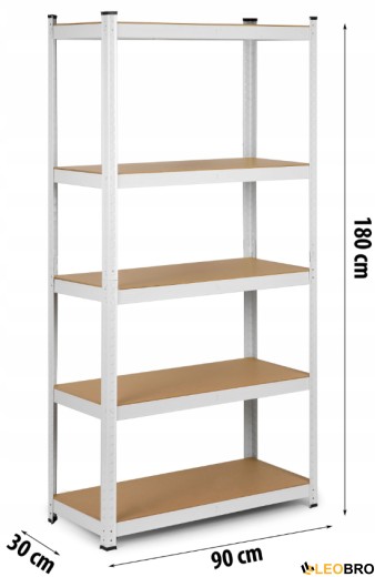 Стелаж Humberg White 180 х 90 х 30 см (HR-844) - 2