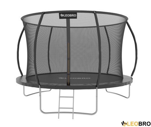 Батут із внутрішньою захисною сіткою 252 см LEOBRO Premium Pro 8FT BLACK - 1