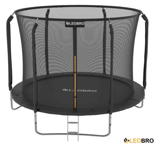 Батут с внутренней защитной сеткой 252 см LEOBRO Premium 8FT BLACK - 4