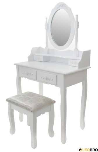 Косметичний туалетний столик з табуретом FUNFIT White (2781) - 1