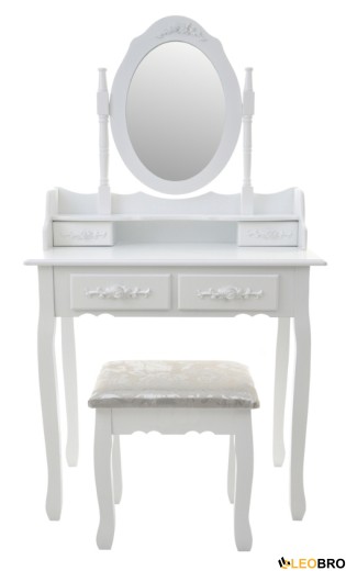 Косметичний туалетний столик з табуретом FUNFIT White (2781) - 3