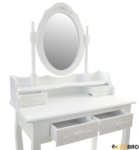 Косметичний туалетний столик з табуретом FUNFIT White (2781) - 5