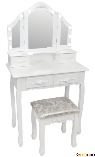 Косметичний туалетний столик з табуретом FUNFIT White LED (2783) - 3
