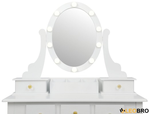 Косметичний туалетний столик з табуретом FUNFIT White LED (2785) - 3