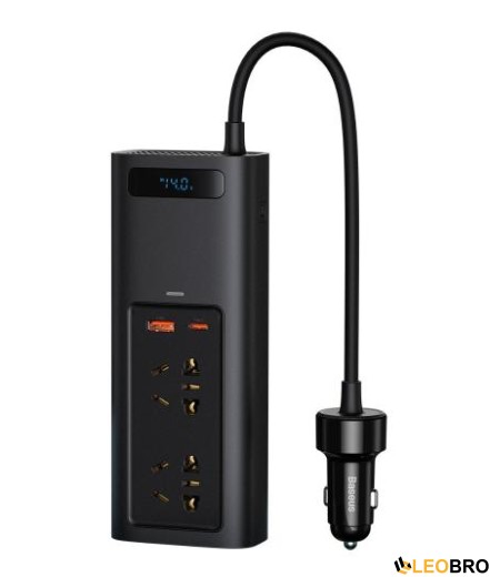 Автомобільний інвертор Baseus 150W (220V CN/EU) Чорний (CRNBQ-A01) - 1