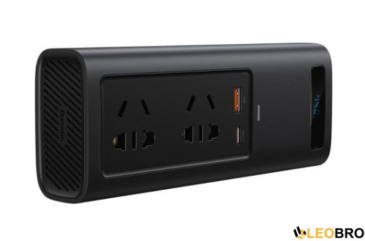 Автомобільний інвертор Baseus 150W (220V CN/EU) Чорний (CRNBQ-A01) - 2