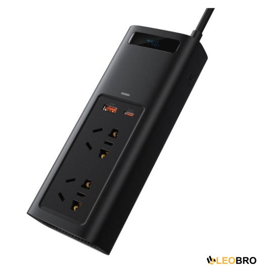 Автомобільний інвертор Baseus 150W (220V CN/EU) Чорний (CRNBQ-A01) - 6