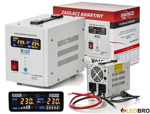 Гібридний ДБЖ/інвертор Volt Polska SINUS PRO 500 E 12/230V 350/500W (3SP050012E) - 2