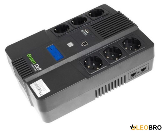 ДБЖ/Безперебійник Green Cell AiO 600VA/360W (UPS06) - 1