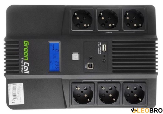 ДБЖ/Безперебійник Green Cell AiO 600VA/360W (UPS06) - 2