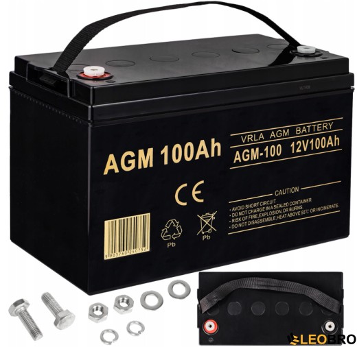 AGM Акумулятор 100Ah 12V VOLT VRLA (6AKUXAG100) - 1