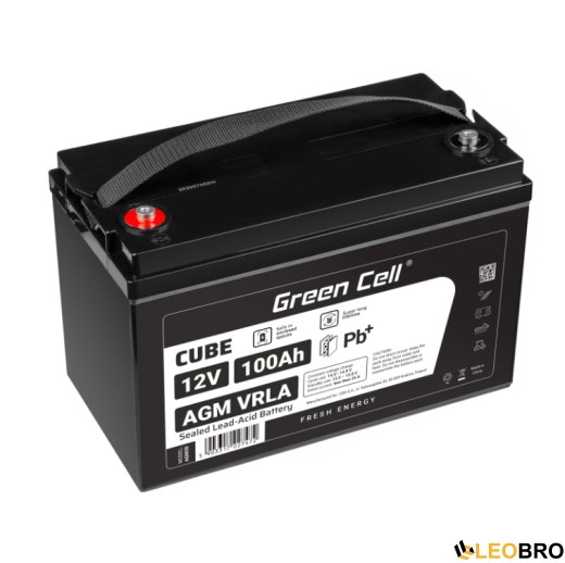AGM Акумулятор 100Ah 12V Green Cell VRLA (AGM30) - 1