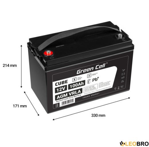 AGM Акумулятор 100Ah 12V Green Cell VRLA (AGM30) - 2