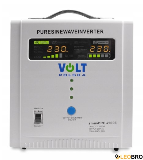 Гібридний ДБЖ/інвертор Volt Polska SINUS PRO 2000 E 12/230V 1250/2000W (3SP092012E) - 6