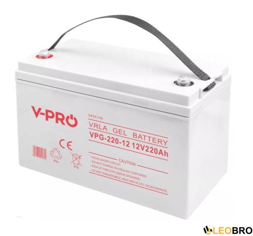 Гелевий Акумулятор 220Ah 12V VOLT GEL VPRO SOLAR (6AKUGEL220) - 1
