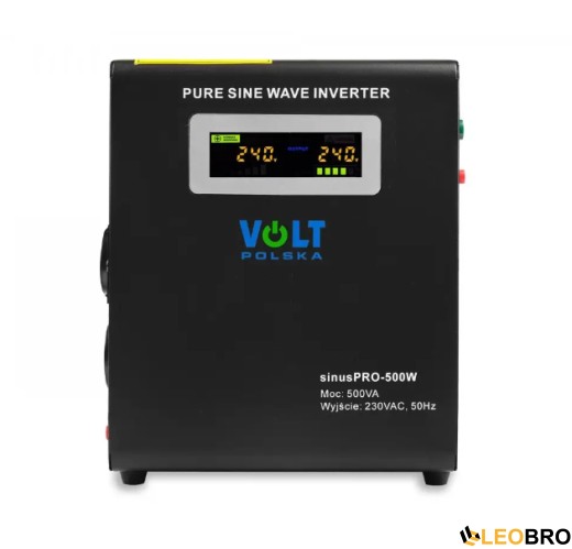 Гібридний ДБЖ/інвертор Volt Polska SINUS PRO 500 W 12/230V 300/500W (3SP095012W) - 2