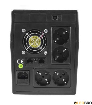 ДБЖ/Безперебійник Green Cell UPS 1500VA/900W (UPS04) - 2