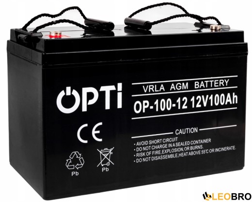 Акумулятор 100Ah 12V VOLT OPTI AGM VRLA (6AKUV100AG) - 1