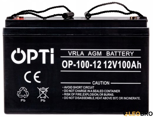 Акумулятор 100Ah 12V VOLT OPTI AGM VRLA (6AKUV100AG) - 3
