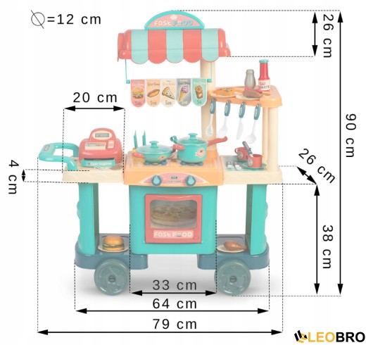 Ігрова дитяча кухня на колесах Ricokids (773000) - 6