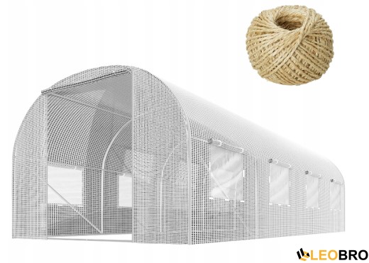 Садовая теплица с окнами Plonos 9m2 Белая = 450х200х200 см (4972-A) - 1
