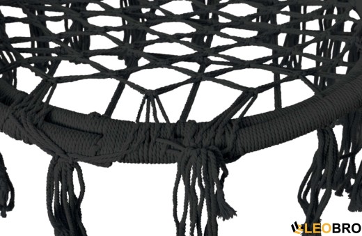 Гойдалка гніздо зі спинкою 80 см плетена з подушками TOGO Black (5902340320884) - 3