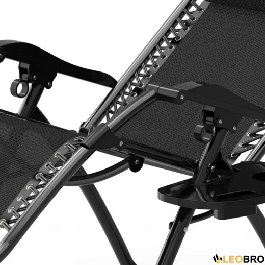 Розкладне крісло шезлонг Zero Gravity LEOBRO Чорне - 2