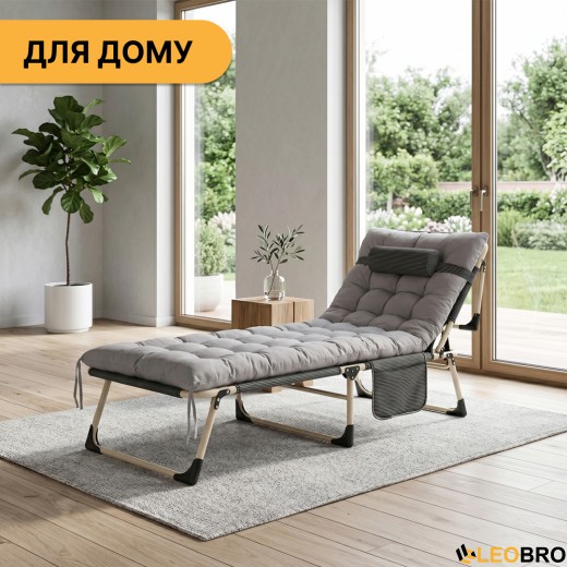 Розкладне ліжко (розкладачка) з подушкою LEOBRO Темна смужка - 10