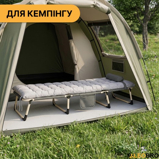 Розкладне ліжко (розкладачка) з подушкою LEOBRO Темна смужка - 3