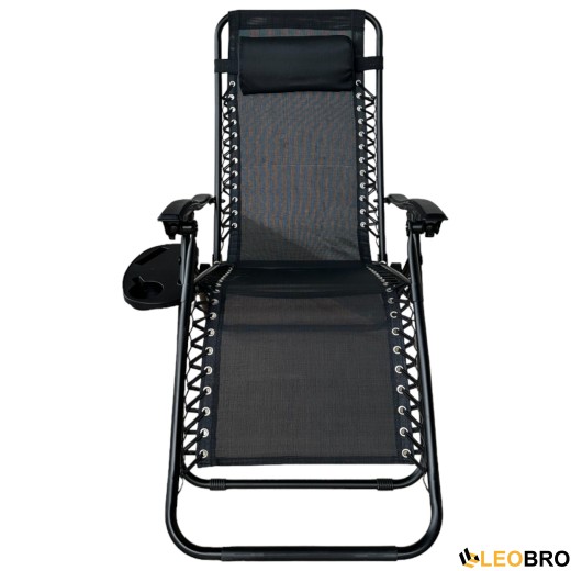 Розкладне крісло шезлонг Zero Gravity LEOBRO Чорне - 2