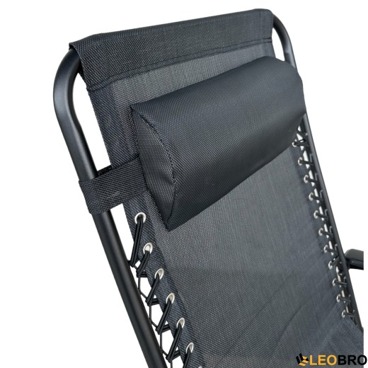 Розкладне крісло шезлонг Zero Gravity LEOBRO Чорне - 4