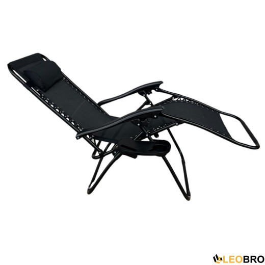 Розкладне крісло шезлонг Zero Gravity LEOBRO Чорне - 5