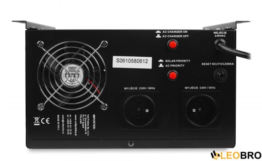 Гібридний ДБЖ/інвертор Volt Polska SINUS PRO 2500 W 24/230V 1800/2500W (3SP250024W) - 5