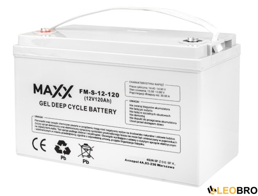 Гелевий Акумулятор 120Ah 12V 4SUN MAXX GEL DEEP CYCLE (12-FM-S-120) - 1