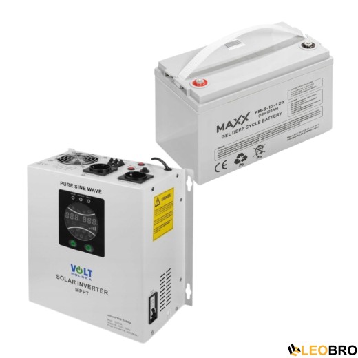 Комплект аварійного живлення Volt Polska: SINUS PRO 1000 S + акумулятор 4SUN MAXX GEL 120 Ah - 1