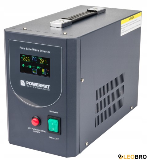 Гібридний ДБЖ/інвертор Powermat 800 VA 12/230V 640W/800VA (PM-UPS-800MP) - 1