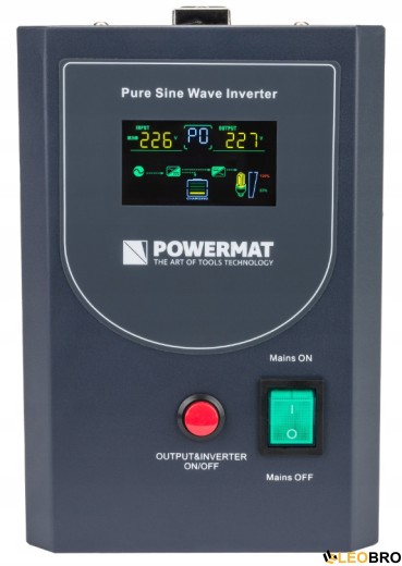 Гібридний ДБЖ/інвертор Powermat 800 VA 12/230V 640W/800VA (PM-UPS-800MP) - 2