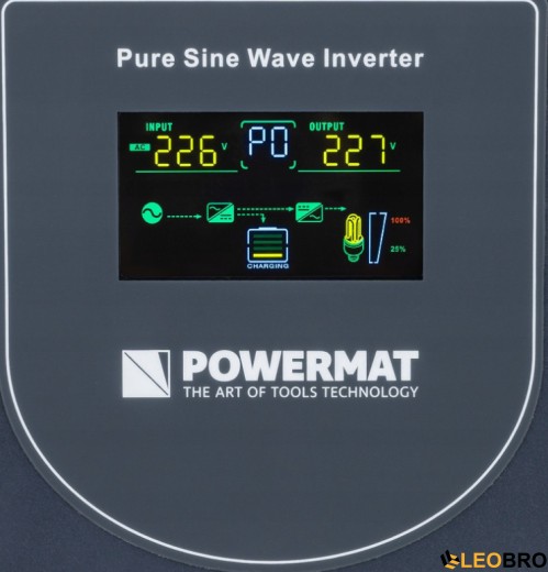Гібридний ДБЖ/інвертор Powermat 800 VA 12/230V 640W/800VA (PM-UPS-800MP) - 4