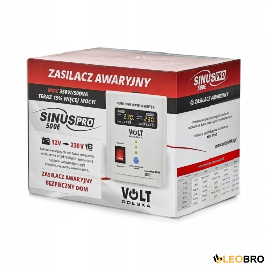 Аварійний комплект Volt Polska SINUS PRO 800 E 12/230V 500/800W + Акумулятор VOLT AGM VRLA 100Ah 12V - 4